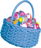 an easter basket with eggs
